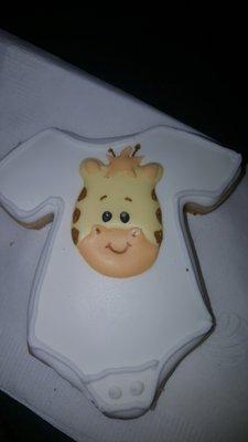 Giraffe onesie cookies