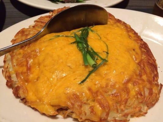 Cheesy hash browns.