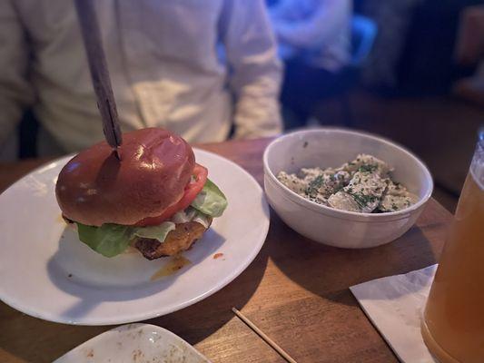 Mahi sandwich and potato salad