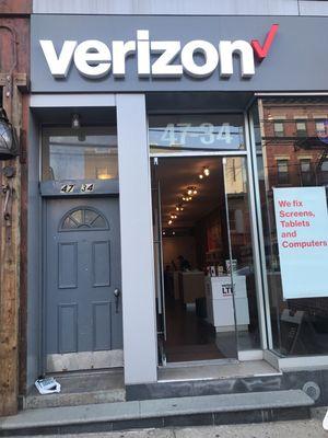 Outside of Verizon Store in Long Island City.