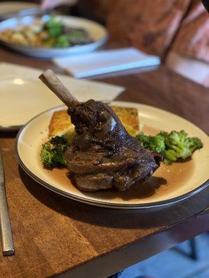 Fall-off-the-bone tender roasted lamb shank. A pic is worth a 1000 words.