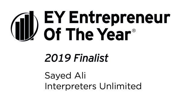 Ernst & Young Entrepreneur Of The Year Finalist, 2019