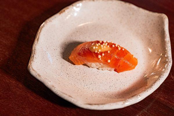 King Salmon Nigiri with Yuzu (part of the Omakase Experience)