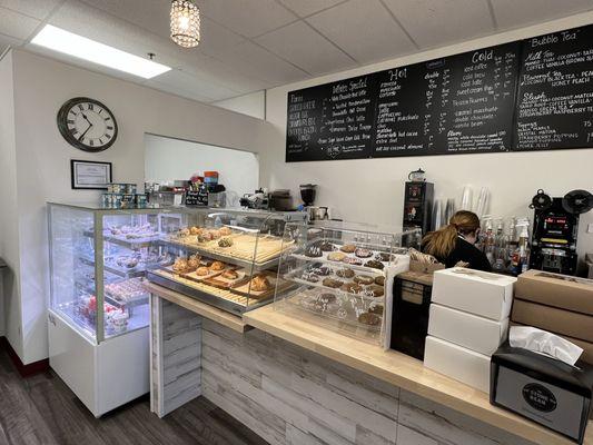 Front counter with pastries