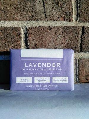 Lavender Essential Oil Soap
Organic With Shea Butter & Vitamin E.     8 oz bar