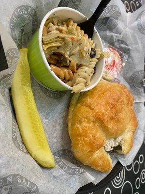 Lunch: Fancy Nancy, Pasta Salad, Pickle Spear and iced cookie