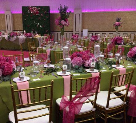 Beautiful flowers and pink dance floor by Azhar