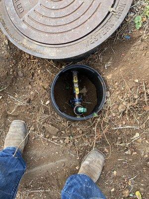 Water main valve replacement and pressure regulator installation.