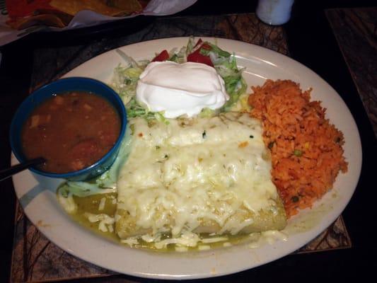 Enchiladas verdes...very filling