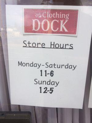 Current store hours! :)