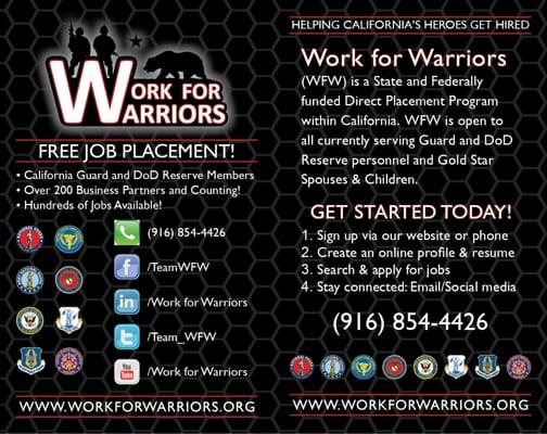 Work for Warriors Information Card