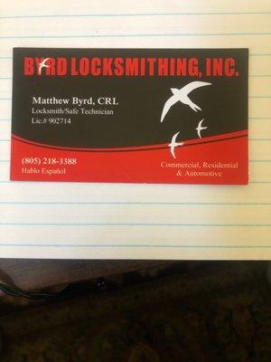 Byrd Locksmithing