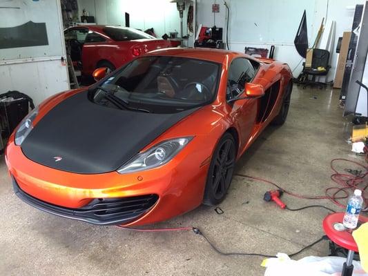 This Beautiful McClaren P1  Came in for 3M Crystalline and Carbon Fiber wrap on Hood.