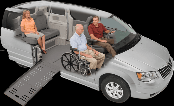 Wheelchair accessible van with ramp - interior