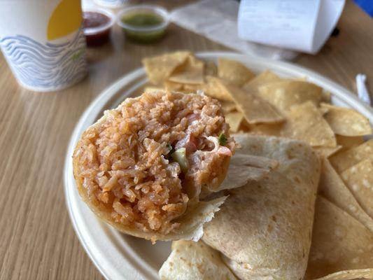 $13.00 shrimp burrito with all rice! Rip off!!