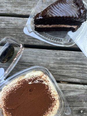 Tiramisu, chocolate layer cake