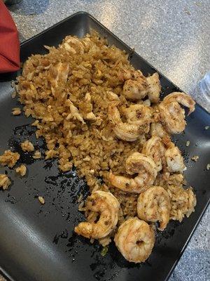 Hibachi Shrimp & Chicken fried rice.