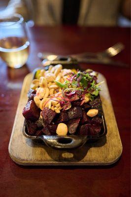 Warm beet salad