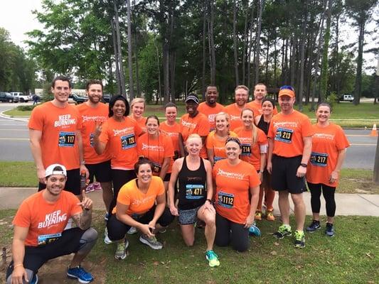 Our Orange running team for the Palace Saloon 5k.