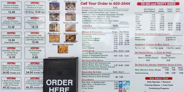 Drive thru menu