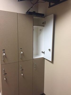 Lockers in the dressing rooms