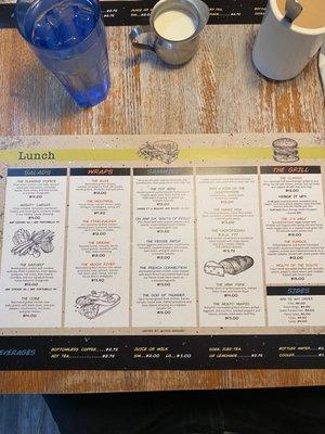 Lunch Menu