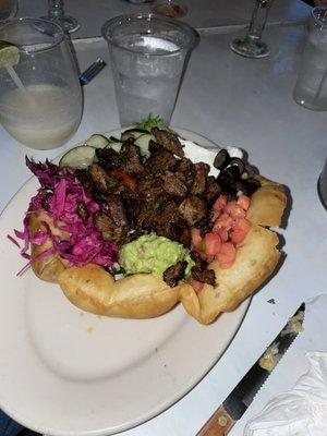 Steak taco salad