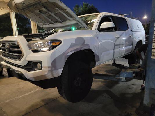 Toyota Tacoma in for brake service