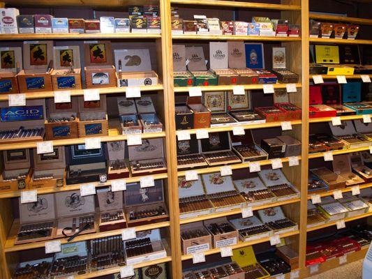 Walk-in humidor with the finest selection of cigars.