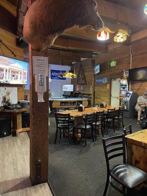 The bar area with pool tables