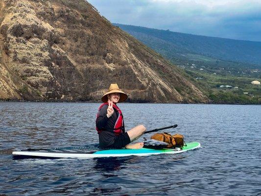 Paddling across the bay, enjoying the views of the historic protected site!