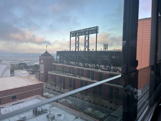 Pic of Giants stadium from rooftop bar