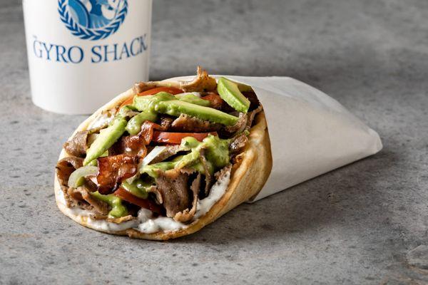 Spicy -  Gyro meat, tzatziki sauce, tomato, onion & spicy sauce.