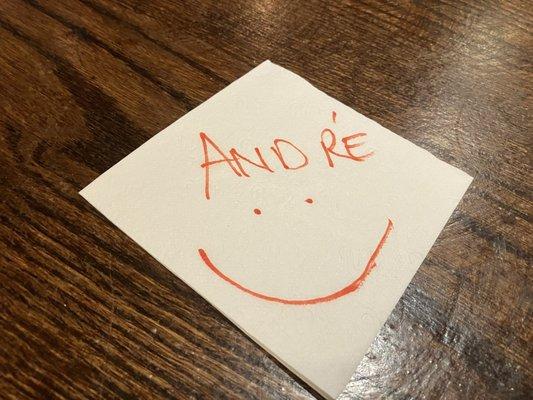 Andre, the waiter who's quick to give good service