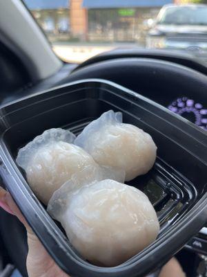 Shrimp Har Gow was so good I couldn't wait to eat it!!