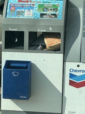 bees and overfilled trash can at ALL pumps!