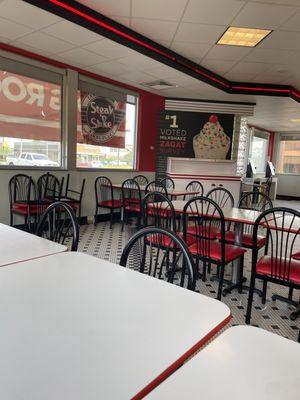 Empty dining area.