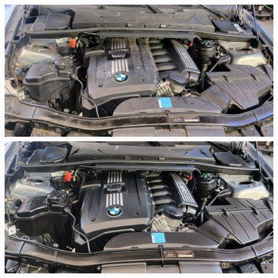 B4 & After BMW Engine Bay detail