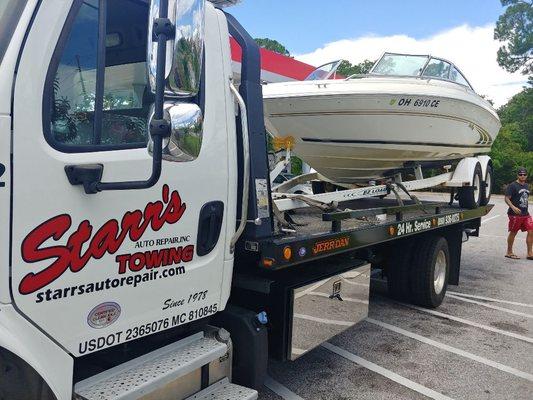 Busted boat trailer (we launched the boat from the flatbed)