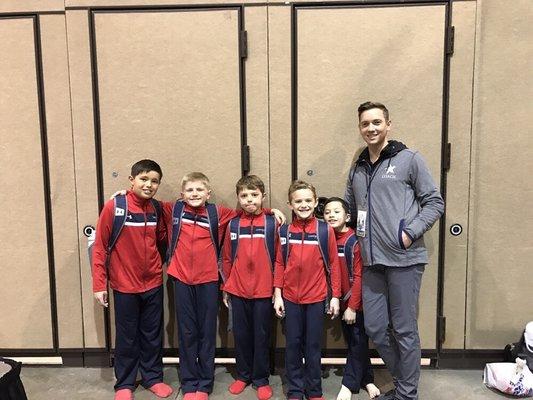 Level 5 boys at Regionals with Coach Anton!