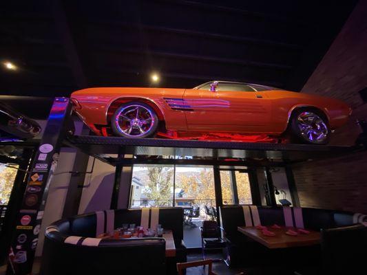 Eat under a classic car!