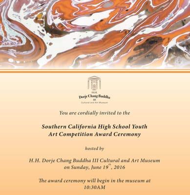 Southern California High School Youth Art Competition Award Ceremony hosted by Museum. First prize $500!!