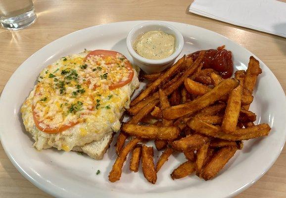 Open Face Dungeness Crab Sandwich