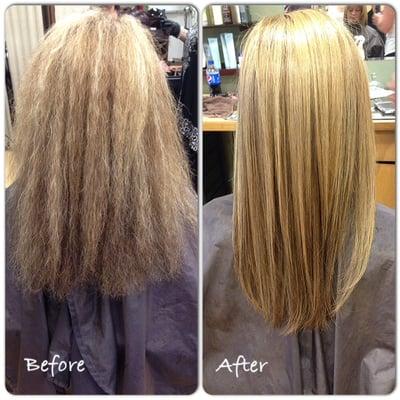 Keratin Treatment before and after