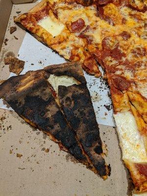 This burned pie is what the Anthony's manager thinks is acceptable.