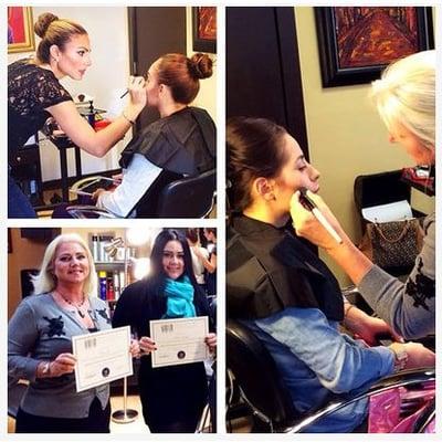 Hands on instruction during Glam Lab Makeup Studios™ Intensive Makeup Pro101 Course