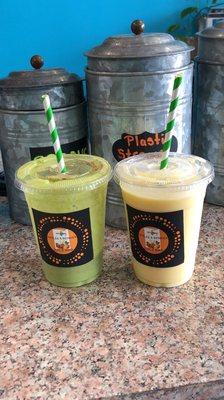 Green power & a passion fruit/mango blend!