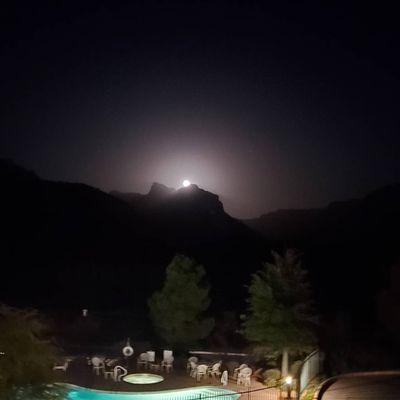 View of the moon from balcony