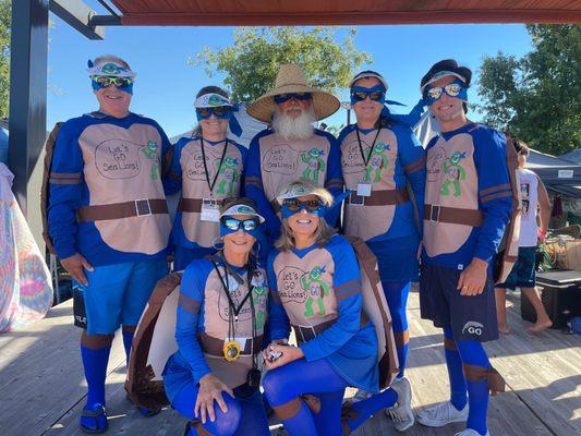 Our superhero coaching staff in uniform for Championships