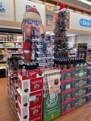 Christmas beer display